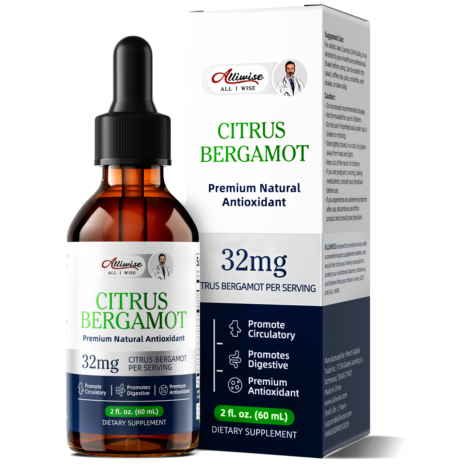 Health Wellness Day - Gouttes d'extrait de bergamote Alliwise pour